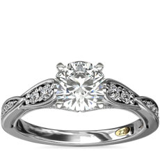 ZAC ZAC POSEN Vintage Milgrain Scalloped Diamond Engagement Ring in 14k White Gold (1/3 ct. tw.)